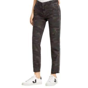 NWT Sundry Camo Le Soleil Rhinestone Pants Womens 25 Smoke Gray Ankle Camouflage